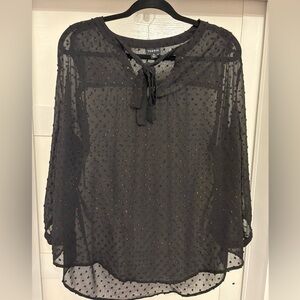 Torrid Black Sheer Blouse with Embellishments